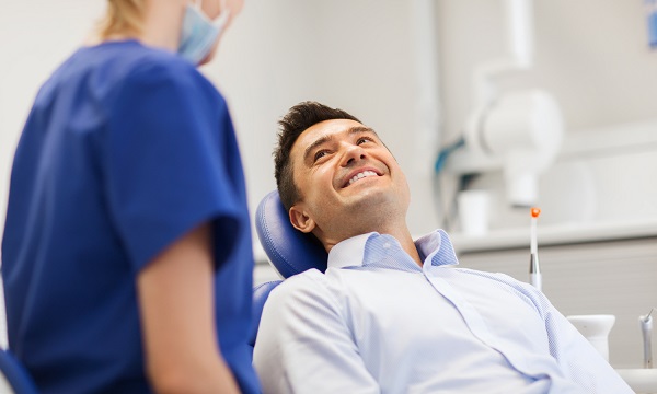 Patient on dental chair